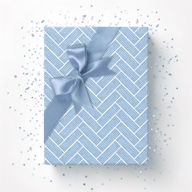 Papier Cadeau Ripple Herringbone in Slate (Créateur téléchargé)