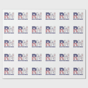 Papier Cadeau RN Infirmière inscrite 4 juillet subtile Américain