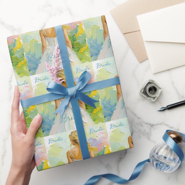 Papier Cadeau Robe de mariée blanche pour la douche de mariée su (Cadeaux)