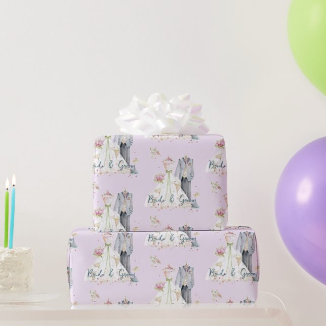 Papier Cadeau Robe de mariée de mariés  (Cadeaux de fête)