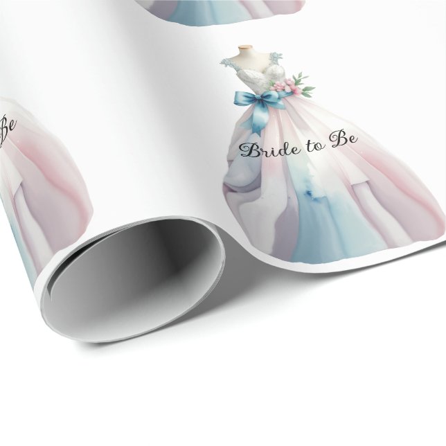 Papier Cadeau Robe de mariée pour la future mariée pour la fête  (Coin rond)