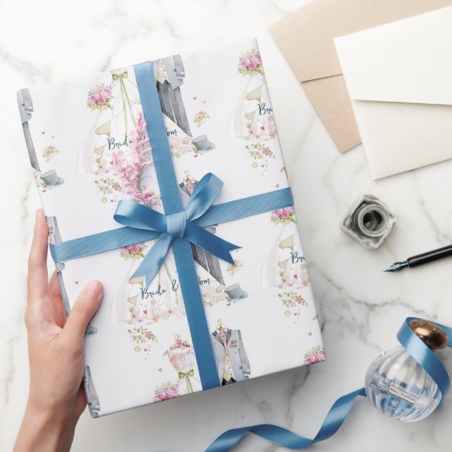 Papier Cadeau Robe Mariage mariée et chambre (Cadeaux)
