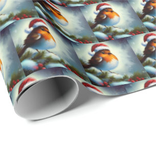 Papier Cadeau Robin de Noël 3