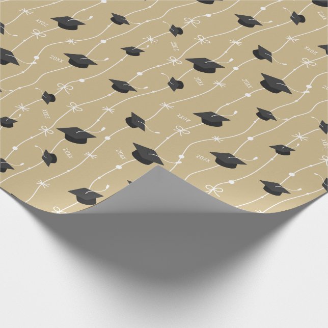 Papier Cadeau Robinets de graduation en or et ruban (Coin)