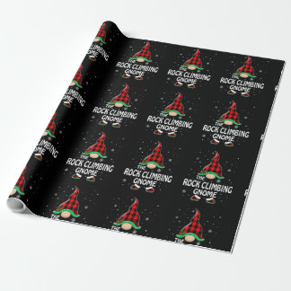 Papier Cadeau Rock Climbing Gnome Buffalo Plaid Matching Family