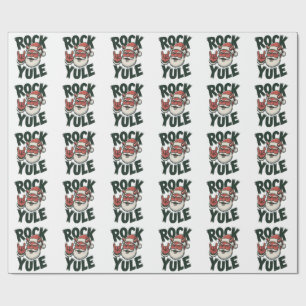 Papier Cadeau Rock Yule Santa Diable Corne Yule krampus