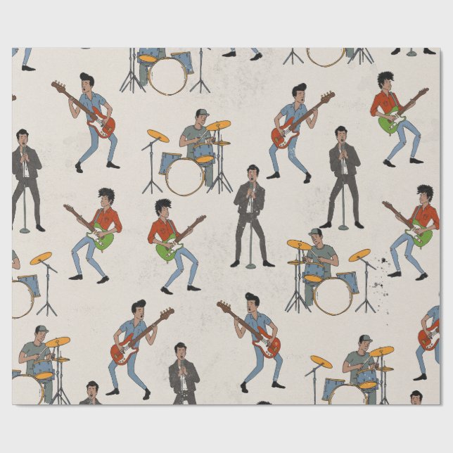 Papier Cadeau Rockeurs Hillbill Vintage (Plat)