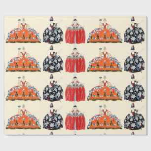 PAPIER CADEAU ROCOCO LADIES ART DÉCO DESIGN MODE COSTUME