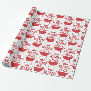 Papier Cadeau Roi Du Grill, Rouge