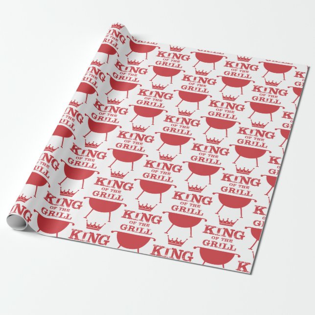 Papier Cadeau Roi Du Grill, Rouge (Déroulé)