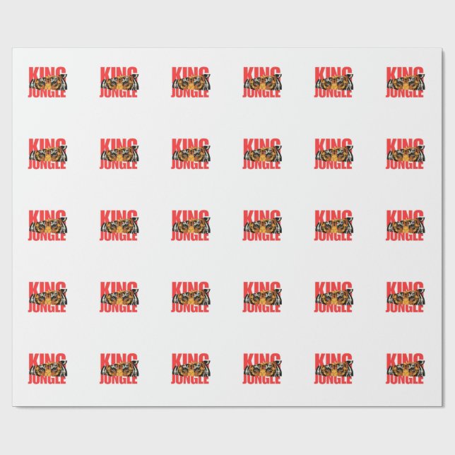 Papier Cadeau Roi Jungle – Conception de la puissance du tigre s (Plat)