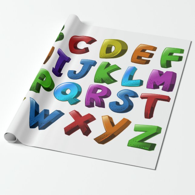 Papier Cadeau rôle de cadeau avec l'alphabet (Déroulé)
