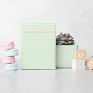 Papier Cadeau Roll de Pois blancs sur Pale Lait Jade Vert
