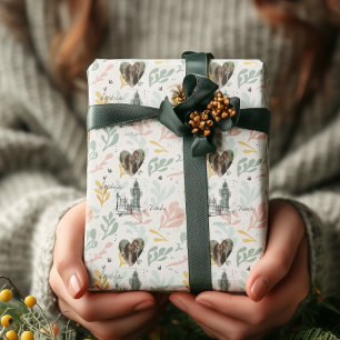 Papier Cadeau Romance de Londres personnalisée avec photos et no