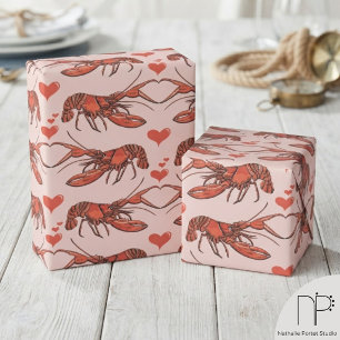 Papier cadeau Romance Homard Rose Pâle