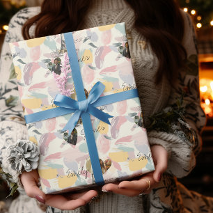 Papier Cadeau Romance Parisien Personnalisé avec photos & noms