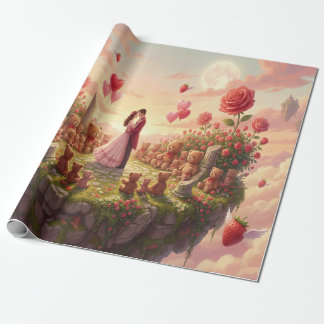 Papier Cadeau Romantic Floating Island in the Sky Fantasy Scene