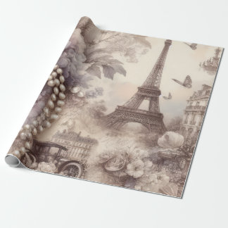 Papier Cadeau Romantic French Lavender, Eifel & Pearls Decoupage