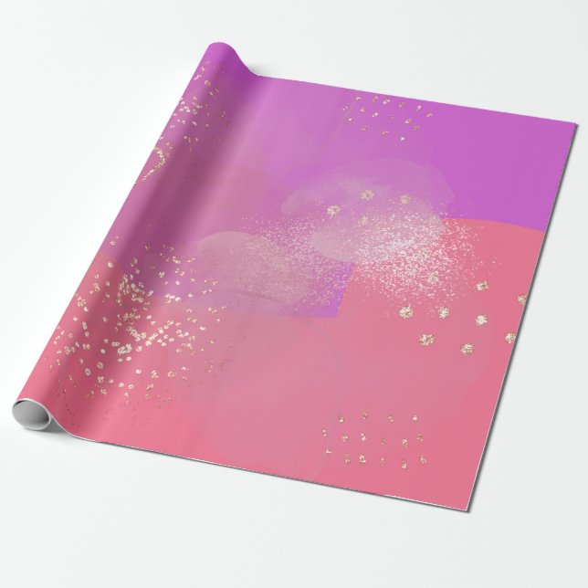 Papier Cadeau Romantic glitter pink art (Déroulé)