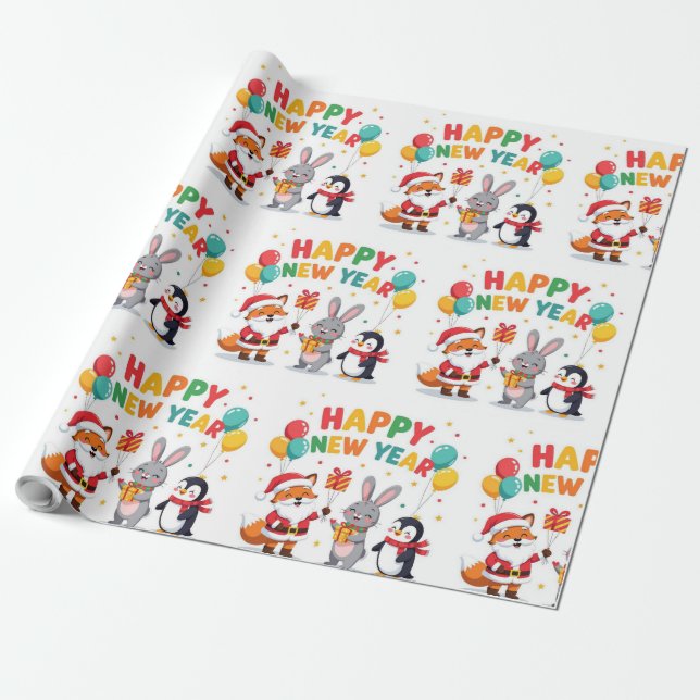 Papier Cadeau Romantic Holiday Design Wrapping Paper (Déroulé)