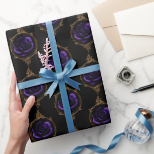Papier Cadeau Romantique, Goth Vintage Purple Roses