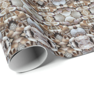 Papier Cadeau Romantique Troptique Exotique Coquilles de mer Vie