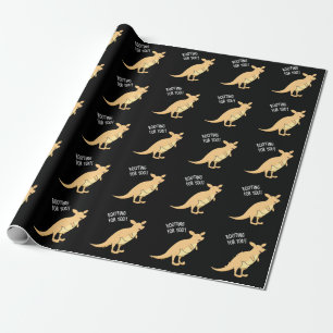 Papier Cadeau Roo Ting Pour Vous Drôle Kangaroo Pun Dark BG