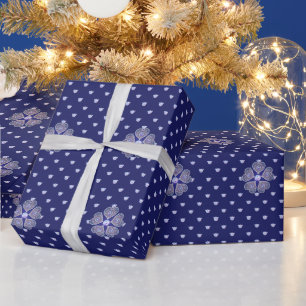 Papier Cadeau Rosace bleu ou rouge pour bébé&enfant