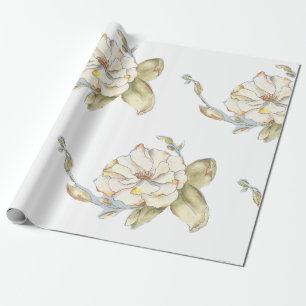 Papier Cadeau Rose arbuste\