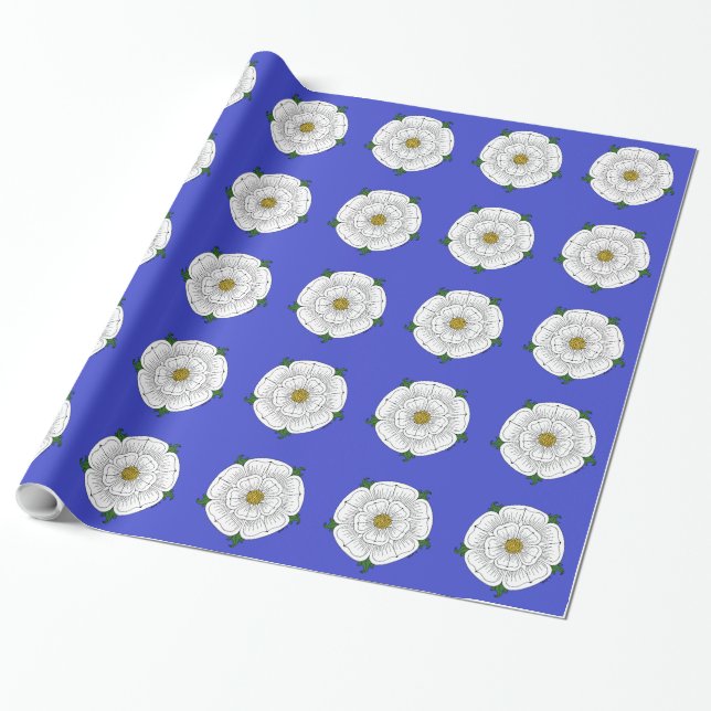 Papier Cadeau Rose blanche de York (Déroulé)