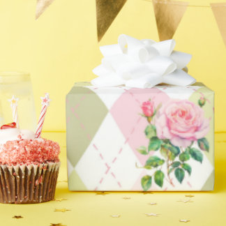 Papier cadeau Rose botanique