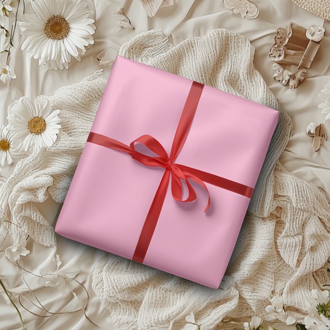 Papier Cadeau Rose Carnation Uni | Classique | Élégant  (Créateur téléchargé)