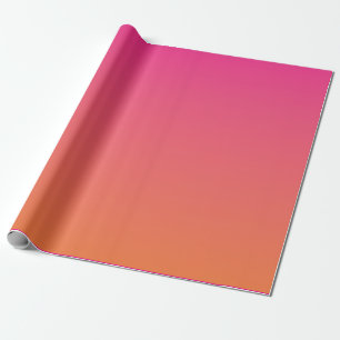 Papier Cadeau Rosé clair à orange brillant dégradé solide