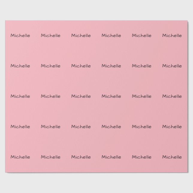 Papier Cadeau Rose Clair Professionnel Écriture Manuscrite Uniqu (Plat)