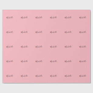 Papier Cadeau Rose Clair Professionnel Écriture Manuscrite Uniqu