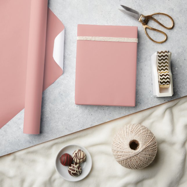 Papier Cadeau Rose Corail Chaud Uni (Artisanat)