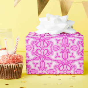 Papier Cadeau Rose de damassé de fleur de tulipe