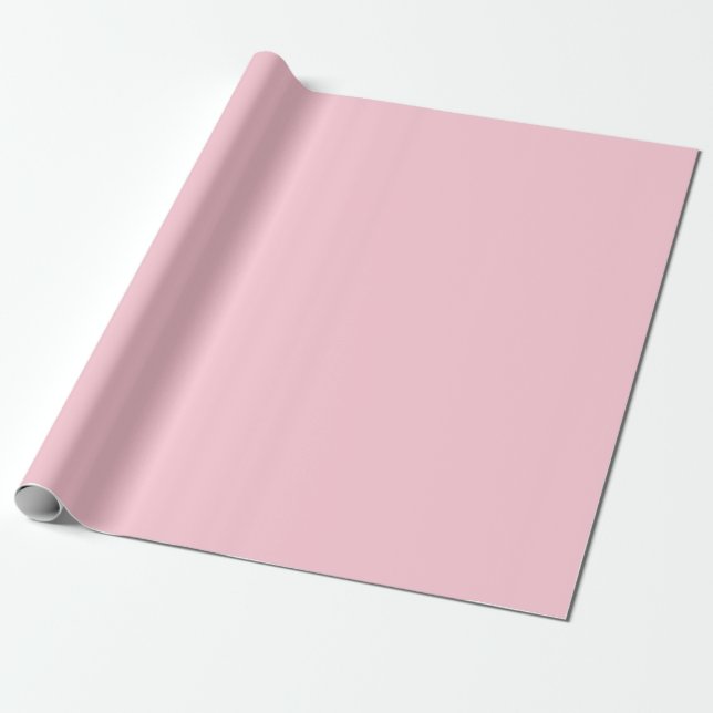 Papier Cadeau Rose de thé rose couleur unie (Déroulé)