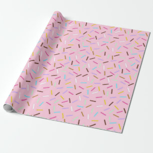 Papier Cadeau Rose Donuts Arc-en-ciel