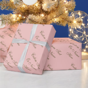 Papier Cadeau Rose Duisier, Rose-Mauve, Jusqu'À 5 Mots Texte D'O