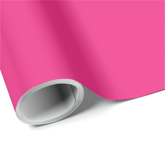 Papier Cadeau Rose électrique solide (Coin rond)