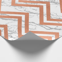 Rose en cuivre marbre or Zig Zag Chevron gris blan