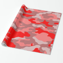 Rose et papier d'emballage de camouflage rouge