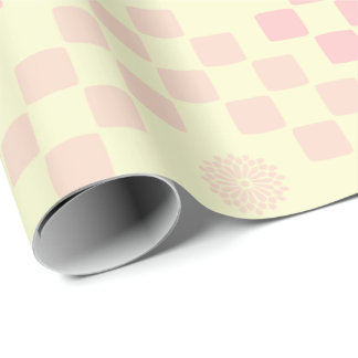 Papier Cadeau Rose et pastel jaune