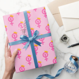 Papier Cadeau Rose Féministe