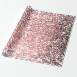 Papier Cadeau Rose Gold Éclairage Filles Glittery Sparkly<br><div class="desc">papier d'emballage personnalisé</div>