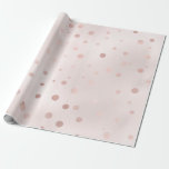 Papier Cadeau Rose Gold et Confetti Rose<br><div class="desc">Papier d'emballage confetti métallisé..</div>