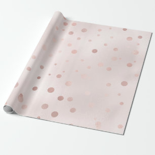 Papier Cadeau Rose Gold et Confetti Rose