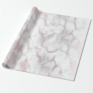 Papier Cadeau Rose Gold Rose Marbre Moderne Chic Tendance Fête