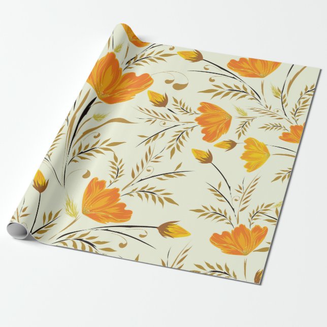 Papier Cadeau Rose jaune (Déroulé)